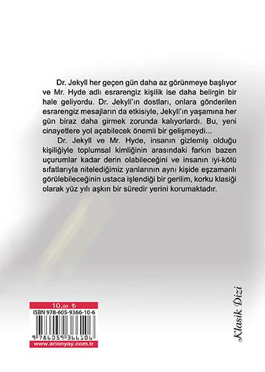 Dr. Jekyll ve Mr. Hyde - Arka Kapak