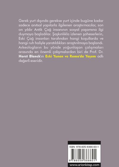 Eski Yunan ve Roma'daYaşam - Arka Kapak